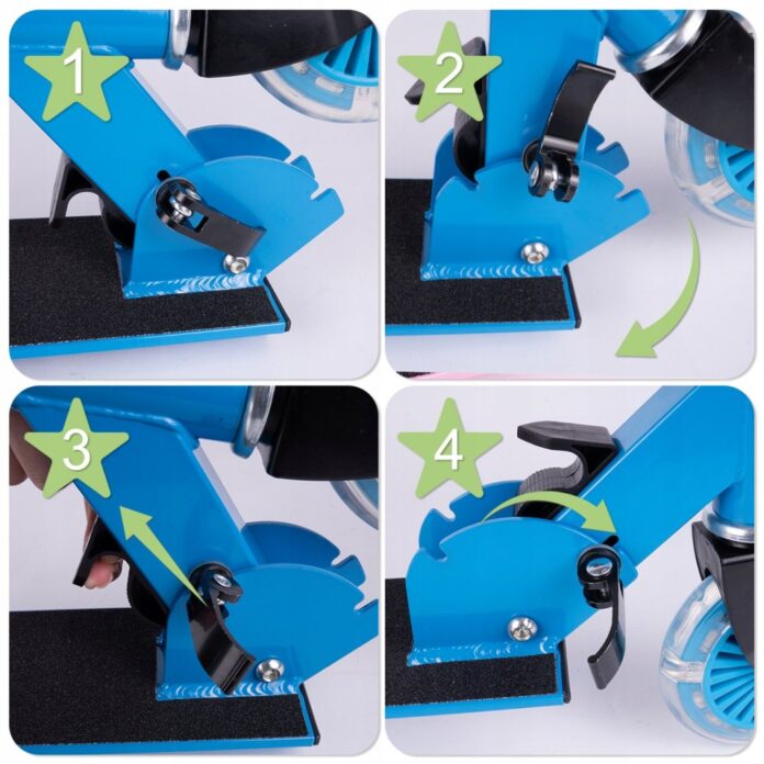 Trotineta pliabila si reglabila pentru copii Malplay Blue, echipata cu lumini LED Trotineta pliabila si reglabila pentru copii Malplay Blue, echipata cu lumini LED