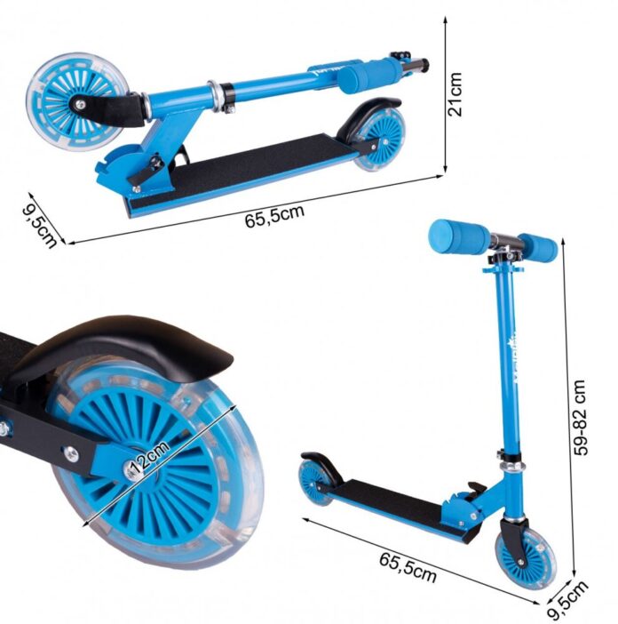 Trotineta pliabila si reglabila pentru copii Malplay Blue, echipata cu lumini LED Trotineta pliabila si reglabila pentru copii Malplay Blue, echipata cu lumini LED