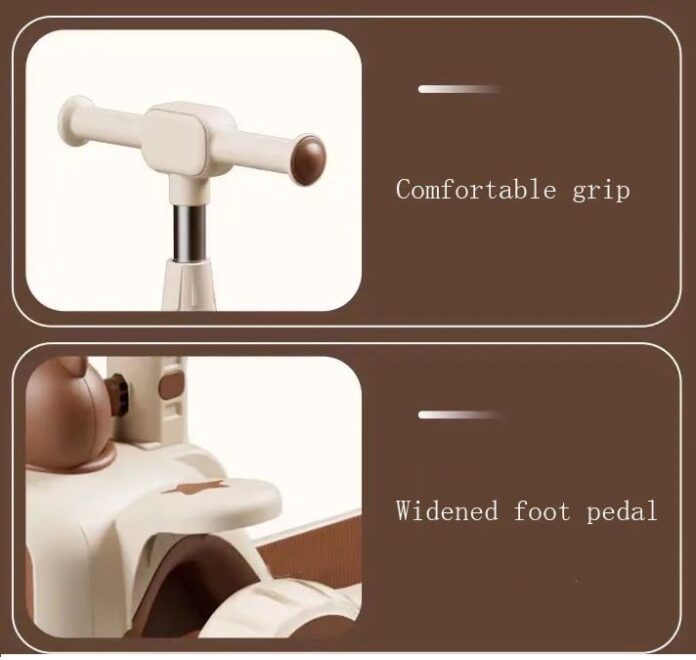 Trotineta 3 in 1 pentru copii, Nichiduta, pliabila, cu ghidon reglabil, manerele ergonomice, muzica, roti silentioase din PU cu lumini LED, echipata cu scaunel si maner parental, dimensiune 59 x 30 x 73cm, Green Bear Trotineta 3 in 1 pentru copii, Nichiduta, pliabila, cu ghidon reglabil, manerele ergonomice, muzica, roti silentioase din PU cu lumini LED, echipata cu scaunel si maner parental, dimensiune 59 x 30 x 73cm, Green Bear