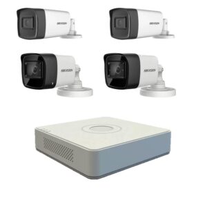 Sistem supraveghere video Hikvision 4 camere de exterior 5MP Turbo HD 2 cu IR80M si 2 cu IR40M DVR 4 canale Sistem supraveghere video Hikvision 4 camere de exterior 5MP Turbo HD 2 cu IR80M si 2 cu IR40M DVR 4 canale