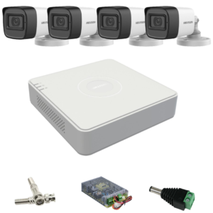 Sistem de supraveghere Hikvision cu 4 camere de 2 Megapixeli, lentila 2.8mm, Infraroșu 30m, Microfon, DVR cu 4 canale 4MP Lite, Accesorii incluse Sistem de supraveghere Hikvision cu 4 camere de 2 Megapixeli, lentila 2.8mm, Infraroșu 30m, Microfon, DVR cu 4 canale 4MP Lite, Accesorii incluse