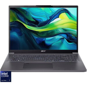 Laptop Acer Aspire 16 A16-71M (Procesor Intel® Core™ Ultra 7 155U (12M Cache, up to 4.80 GHz) 16inch WUXGA IPS, 16GB LPDDR5X, 1TB SSD, Intel Integrated Graphics, Gri) Laptop Acer Aspire 16 A16-71M (Procesor Intel® Core™ Ultra 7 155U (12M Cache, up to 4.80 GHz) 16inch WUXGA IPS, 16GB LPDDR5X, 1TB SSD, Intel Integrated Graphics, Gri)