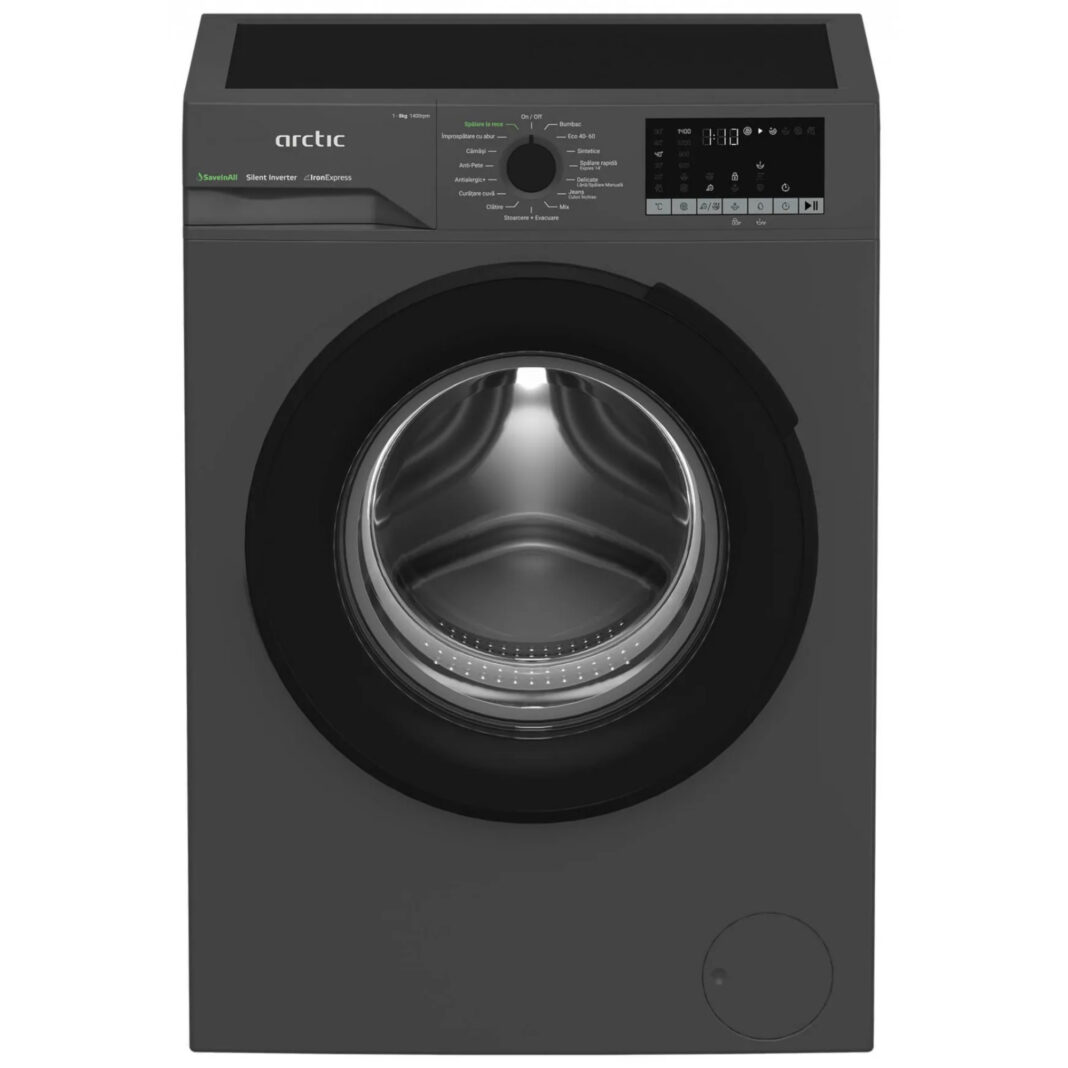 Masina de spalat rufe Arctic APLM2WFSU28411A, 8 kg, 1400 RPM, Motor Silent Inverter, Recycled Tub, Child Lock, Add-In, Alb Clasa A