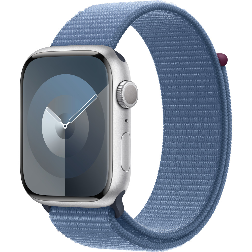 Apple Watch S9, GPS, 45mm, Silver Aluminium Case, Winter Blue Sport Loop