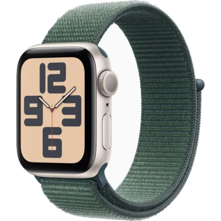Apple Watch SE2 2024, GPS, 40mm, Starlight Aluminium Case, Lake Green Sport Loop