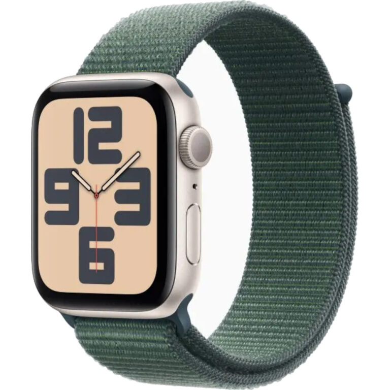 Apple Watch SE2 2024, GPS, 44mm, Starlight Aluminium Case, Lake Green Sport Loop