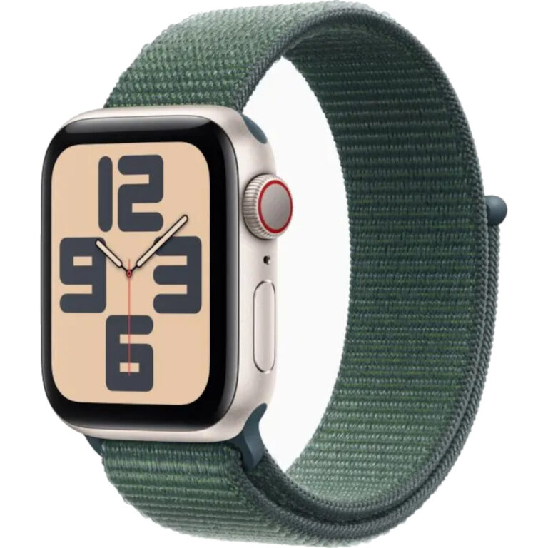 Apple Watch SE2 2024, GPS, Cellular, 40mm, Starlight Aluminium Case, Lake Green Sport Loop