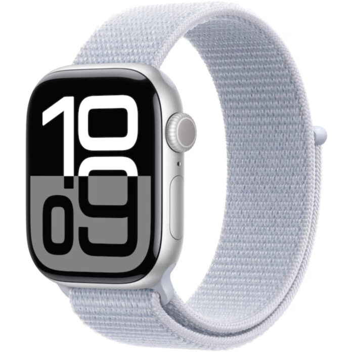 Apple Watch Series 10, GPS + Cellular, 42mm, Silver Aluminium Case, Blue Cloud Sport Loop Apple Watch Series 10, GPS + Cellular, 42mm, Silver Aluminium Case, Blue Cloud Sport Loop