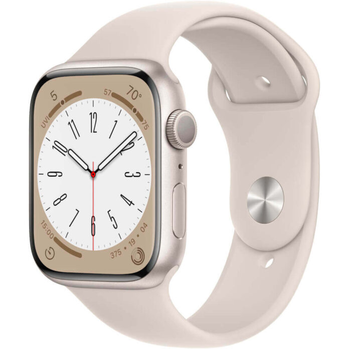 Apple Watch Series 8 GPS, 45mm, Silver Aluminium Case, White Sport Band Apple Watch Series 8 GPS, 45mm, Silver Aluminium Case, White Sport Band