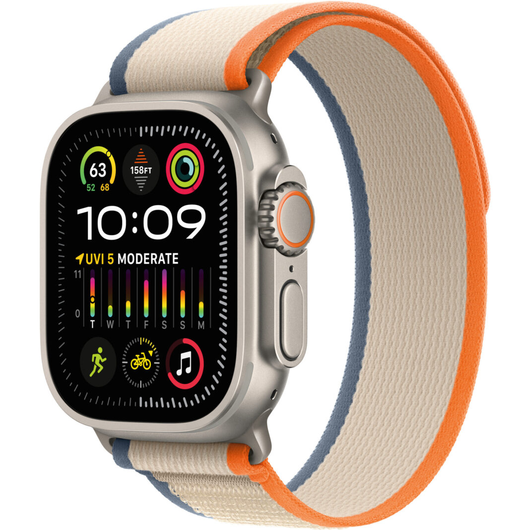 Apple Watch Ultra 2 Cellular 49mm Titanium Case, Orange/Beige Trail Loop, M/L Apple Watch Ultra 2 Cellular 49mm Titanium Case, Orange/Beige Trail Loop, M/L