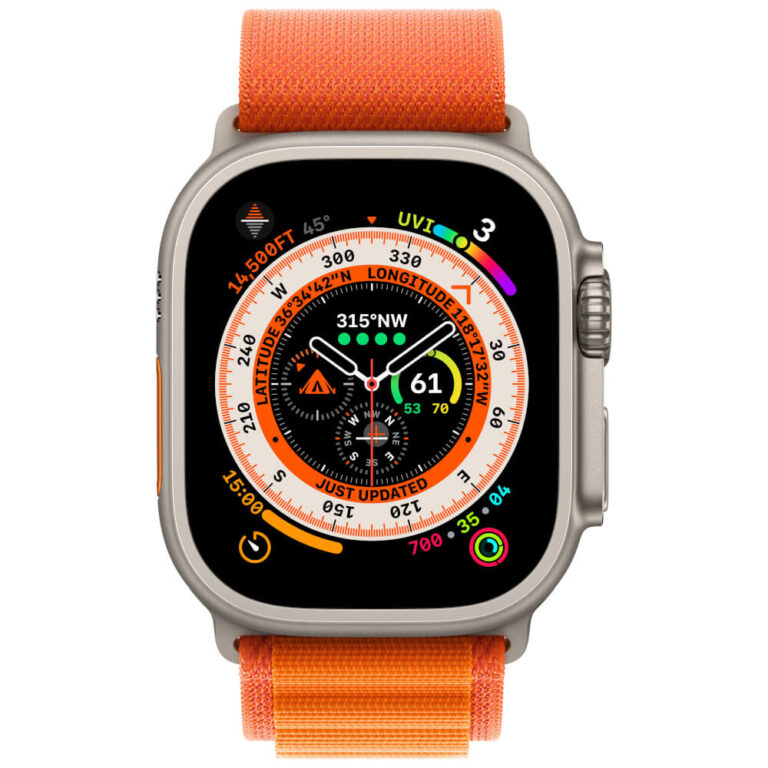 Apple Watch Ultra, GPS, Cellular, 49mm, Titanium Case, Starlight Alpine Loop, Large