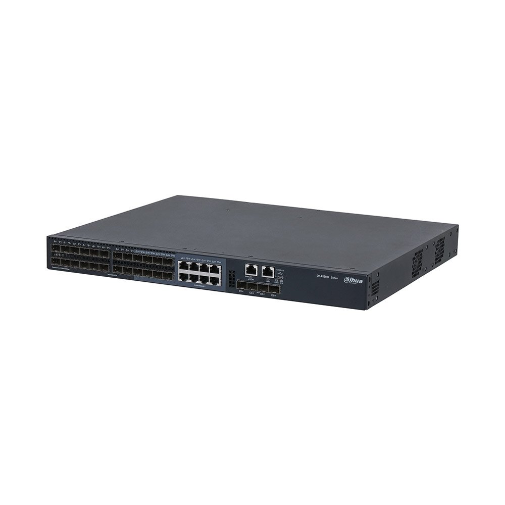 Switch cu 28 de porturi Gigabit Dahua AS5600-24GF4XF, 16000 MAC, 10/100/1000 Mbps, 4 SFP+, 598 Gbps, 128 Mpps, Layer 3, cu management Switch cu 28 de porturi Gigabit Dahua AS5600-24GF4XF, 16000 MAC, 10/100/1000 Mbps, 4 SFP+, 598 Gbps, 128 Mpps, Layer 3, cu management