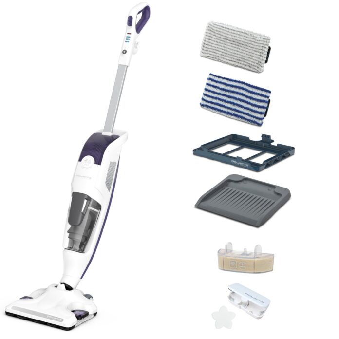 Aspirator cu abur Rowenta Clean & Steam Revolution RY7731WH 1500W cablu 7.5m accesoriu covoare filtru anticalcar alb/mov Aspirator cu abur Rowenta Clean & Steam Revolution RY7731WH 1500W cablu 7.5m accesoriu covoare filtru anticalcar alb/mov
