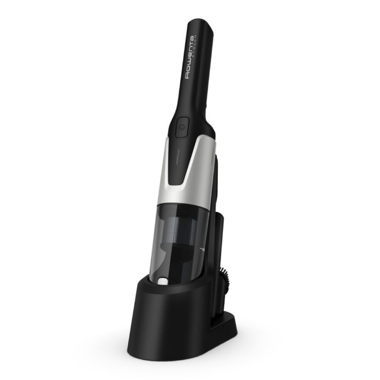 Aspirator de mana Rowenta X-Touch AC9736WO, autonomie 10 min, 2 accesorii, recipient 200 ml, gri & alb