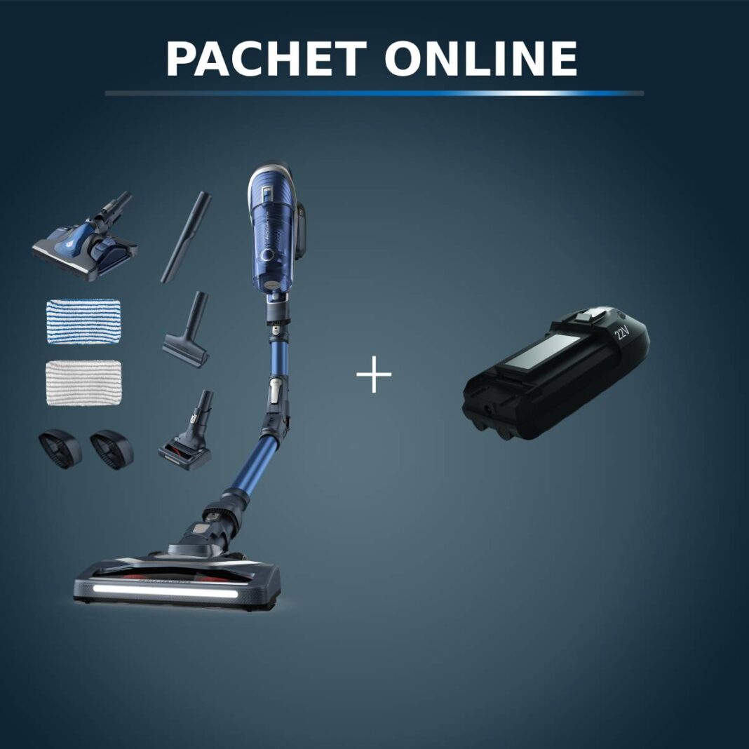 Pachet PROMO Aspirator vertical Rowenta X-Force Flex 8.60 Aqua RH9690WO & Baterie Rowenta ZR009700 22V Lithium-ion Pachet PROMO Aspirator vertical Rowenta X-Force Flex 8.60 Aqua RH9690WO & Baterie Rowenta ZR009700 22V Lithium-ion
