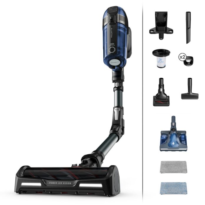 Aspirator vertical Rowenta X-Force Flex 12.60 cu mop Aqua RH98C8WO 320W 45 minute autonomie baza de incarcare tehnologie flex Albastru/ negru Aspirator vertical Rowenta X-Force Flex 12.60 cu mop Aqua RH98C8WO 320W 45 minute autonomie baza de incarcare tehnologie flex Albastru/ negru