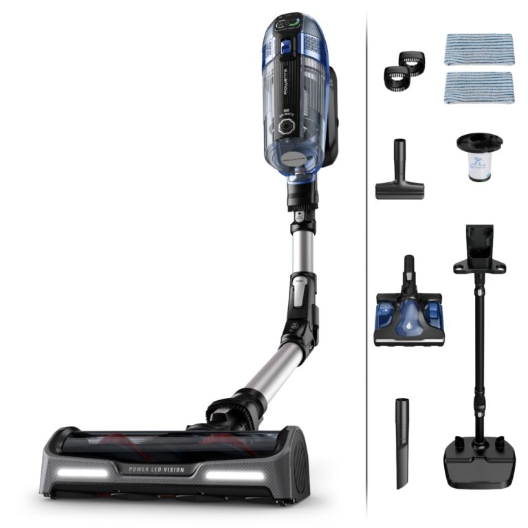 Aspirator vertical Rowenta X-Force Flex 14.6 Aqua RH99C3WO  200 Air Watts  Functie Boost  autonomie 1.10h  putere 480 W  tub flexibil  iluminare LED