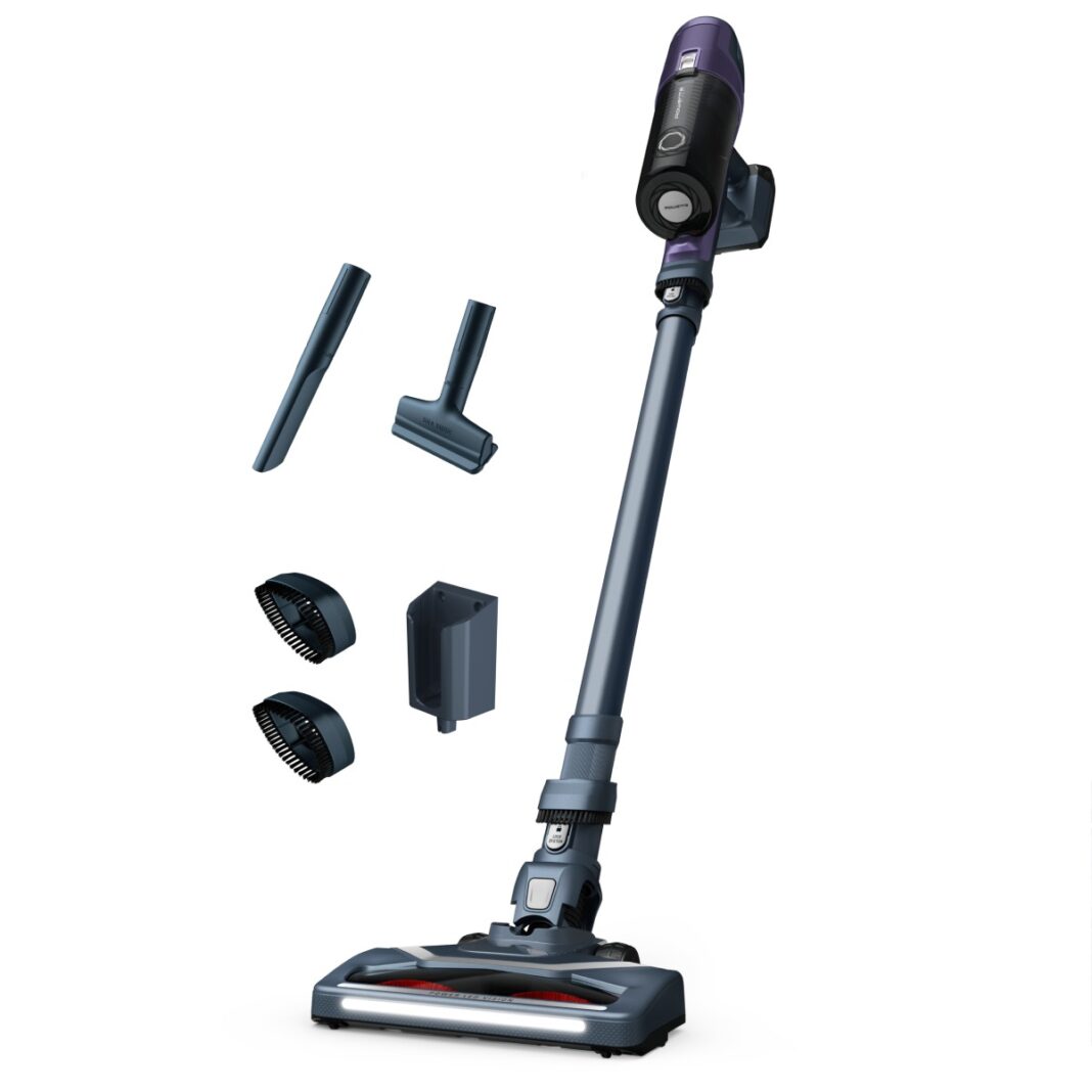 Aspirator vertical Rowenta X-Pert 6.60 Essential RH6838WO  autonomie 45 minute  functie Eco  100 W  Tehnologie Ciclonica  gri  argintiu