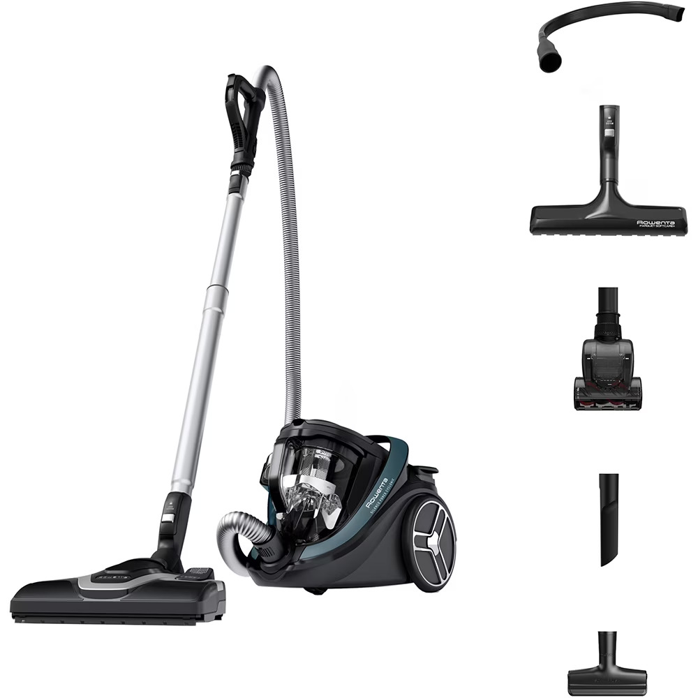 Aspirator fara sac Rowenta Silence Force Cyclonic Effitech RO7961EA, 2.5 L, 500 W, Negru/Verde Aspirator fara sac Rowenta Silence Force Cyclonic Effitech RO7961EA, 2.5 L, 500 W, Negru/Verde