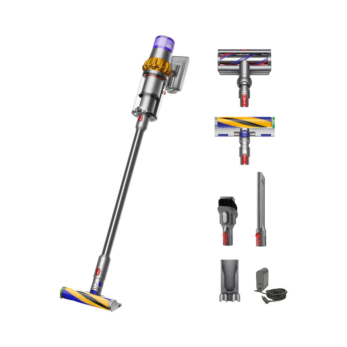 Aspirator vertical Dyson V15 Detect Absolute 2023, 0.77 l, 660 W, Autonomie 60 minute, Galben/Nichel Aspirator vertical Dyson V15 Detect Absolute 2023, 0.77 l, 660 W, Autonomie 60 minute, Galben/Nichel