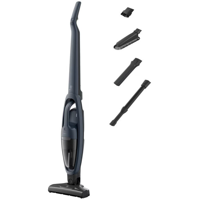 Aspirator vertical Electrolux Seria 300 2in1 ES31C183DB, Baterie Li-ion, Perie electrica, Autonomie 45 minute, Albastru denim Aspirator vertical Electrolux Seria 300 2in1 ES31C183DB, Baterie Li-ion, Perie electrica, Autonomie 45 minute, Albastru denim