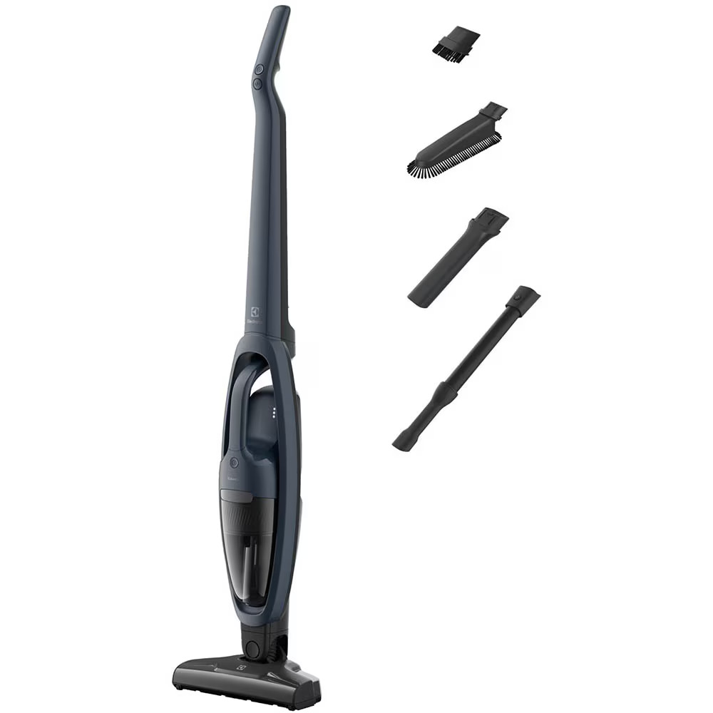 Aspirator vertical Electrolux Seria 300 2in1 ES31C183DB, Baterie Li-ion, Perie electrica, Autonomie 45 minute, Albastru denim Aspirator vertical Electrolux Seria 300 2in1 ES31C183DB, Baterie Li-ion, Perie electrica, Autonomie 45 minute, Albastru denim