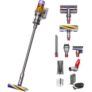 Aspirator vertical fara fir Dyson V12 Slim Detect Absolute cu iluminare 2023, Autonomie 60 minute, 2 perii, 6 accesorii Aspirator vertical fara fir Dyson V12 Slim Detect Absolute cu iluminare 2023, Autonomie 60 minute, 2 perii, 6 accesorii