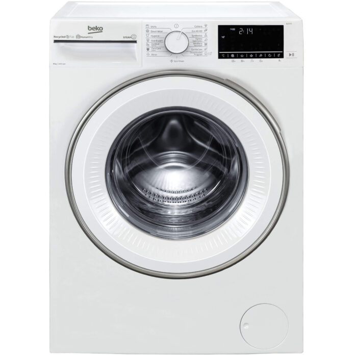 Masina de spalat rufe Beko B3WFU7843WB, 1400 RPM, 8 kg, Motor ProSmart Inverter, HomeWhiz, Bluetooth, SteamCure, AddXtra, Silent Tech, Recycled Tub, Clasa C Masina de spalat rufe Beko B3WFU7843WB, 1400 RPM, 8 kg, Motor ProSmart Inverter, HomeWhiz, Bluetooth, SteamCure, AddXtra, Silent Tech, Recycled Tub, Clasa C
