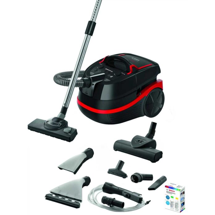 Aspirator cu spalare Bosch BWD421POW, 2.5 L, Curatare umeda si uscata, Filtru Hepa lavabil, Perie Turbo, Duze de spalare, Set de spalare, 2100 W, 84 kWh/an, Negru Aspirator cu spalare Bosch BWD421POW, 2.5 L, Curatare umeda si uscata, Filtru Hepa lavabil, Perie Turbo, Duze de spalare, Set de spalare, 2100 W, 84 kWh/an, Negru