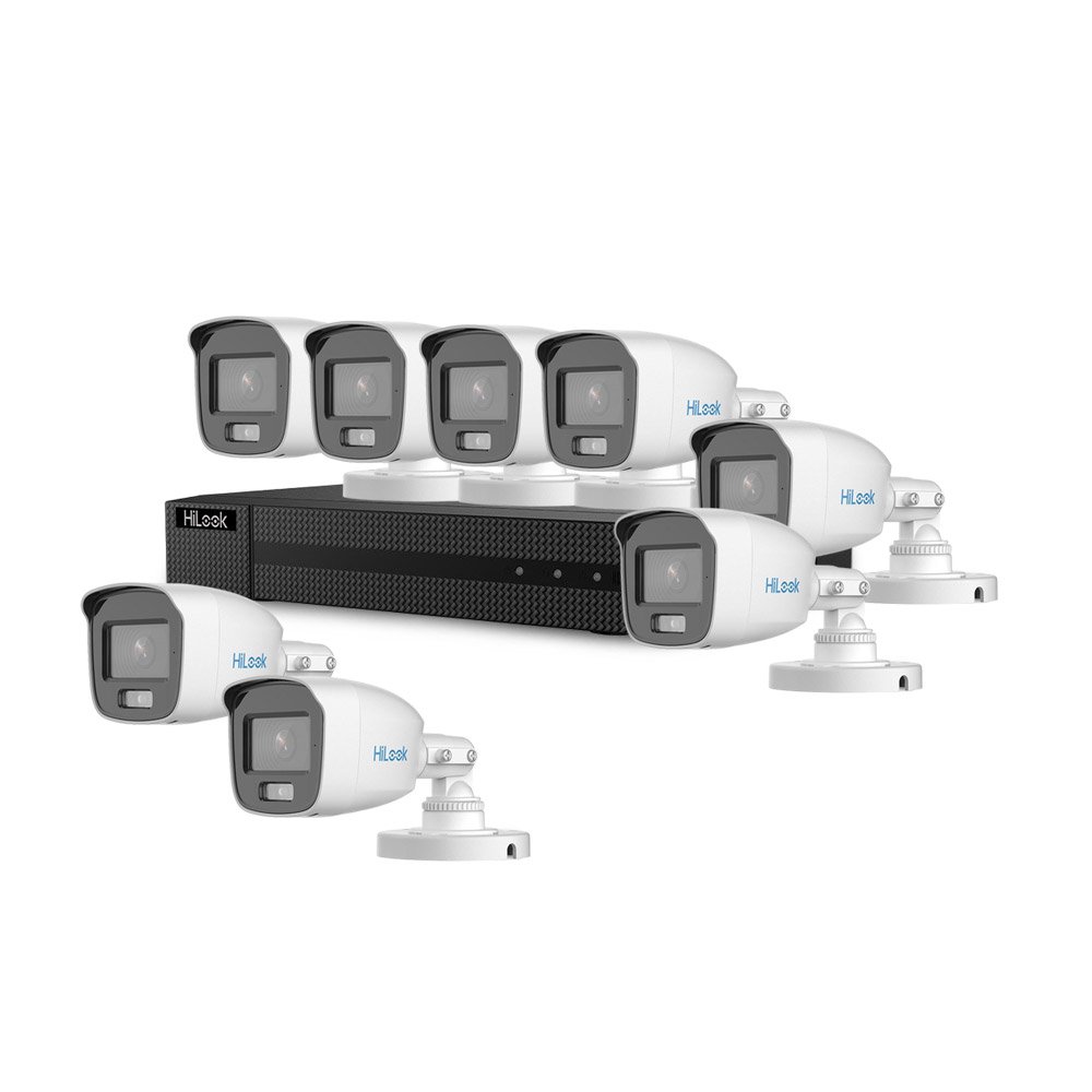 Sistem supraveghere exterior basic HikVision HiLook KIT-HLK-8EXT20FC-5MP-A, 8 camere, 5 MP, 2.8 mm, lumina alba 20 m, microfon Sistem supraveghere exterior basic HikVision HiLook KIT-HLK-8EXT20FC-5MP-A, 8 camere, 5 MP, 2.8 mm, lumina alba 20 m, microfon