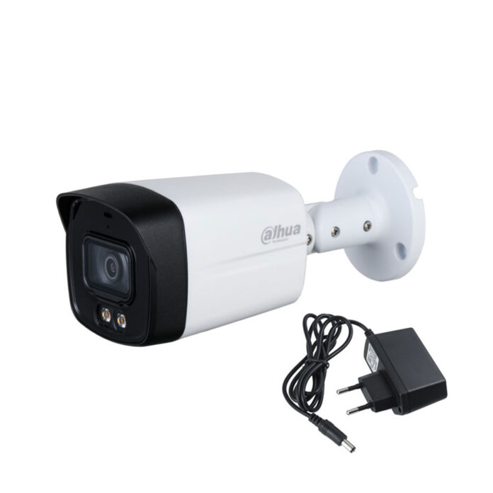 Camera supraveghere de exterior Dahua Starlight Full Color HAC-HFW1509TLM-A-LED, 5 MP, lumina alba 40 m, 3.6 mm, microfon + alimentator cadou Camera supraveghere de exterior Dahua Starlight Full Color HAC-HFW1509TLM-A-LED, 5 MP, lumina alba 40 m, 3.6 mm, microfon + alimentator cadou