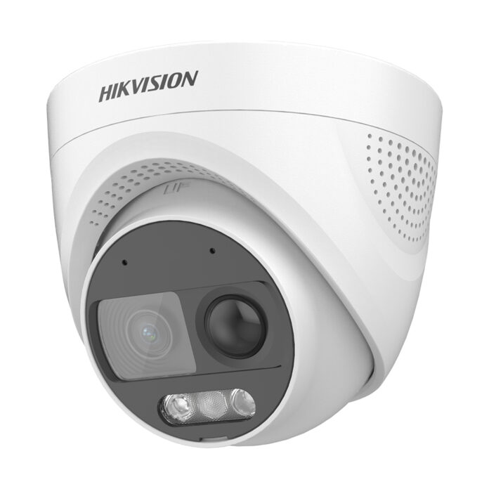 Camera supraveghere Dome Hikvision ColorVu DS-2CE72DF3T-PIRXOS, 2 MP, 3.6 mm, microfon, IR 11m, lumina alba 20 m Camera supraveghere Dome Hikvision ColorVu DS-2CE72DF3T-PIRXOS, 2 MP, 3.6 mm, microfon, IR 11m, lumina alba 20 m