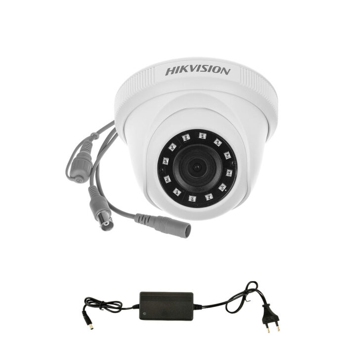 Camera supraveghere Dome Hikvision TurboHD DS-2CE56D0T-IRPF C, 2 MP, IR 20 m, 2.8 mm + alimentator Camera supraveghere Dome Hikvision TurboHD DS-2CE56D0T-IRPF C, 2 MP, IR 20 m, 2.8 mm + alimentator