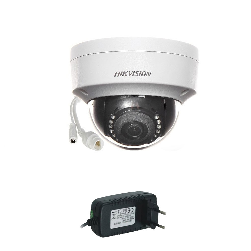 Camera supraveghere IP Dome Hikvision DS-2CD1123G0-I, 2 MP, 30 m, 2.8 mm + alimentare Camera supraveghere IP Dome Hikvision DS-2CD1123G0-I, 2 MP, 30 m, 2.8 mm + alimentare