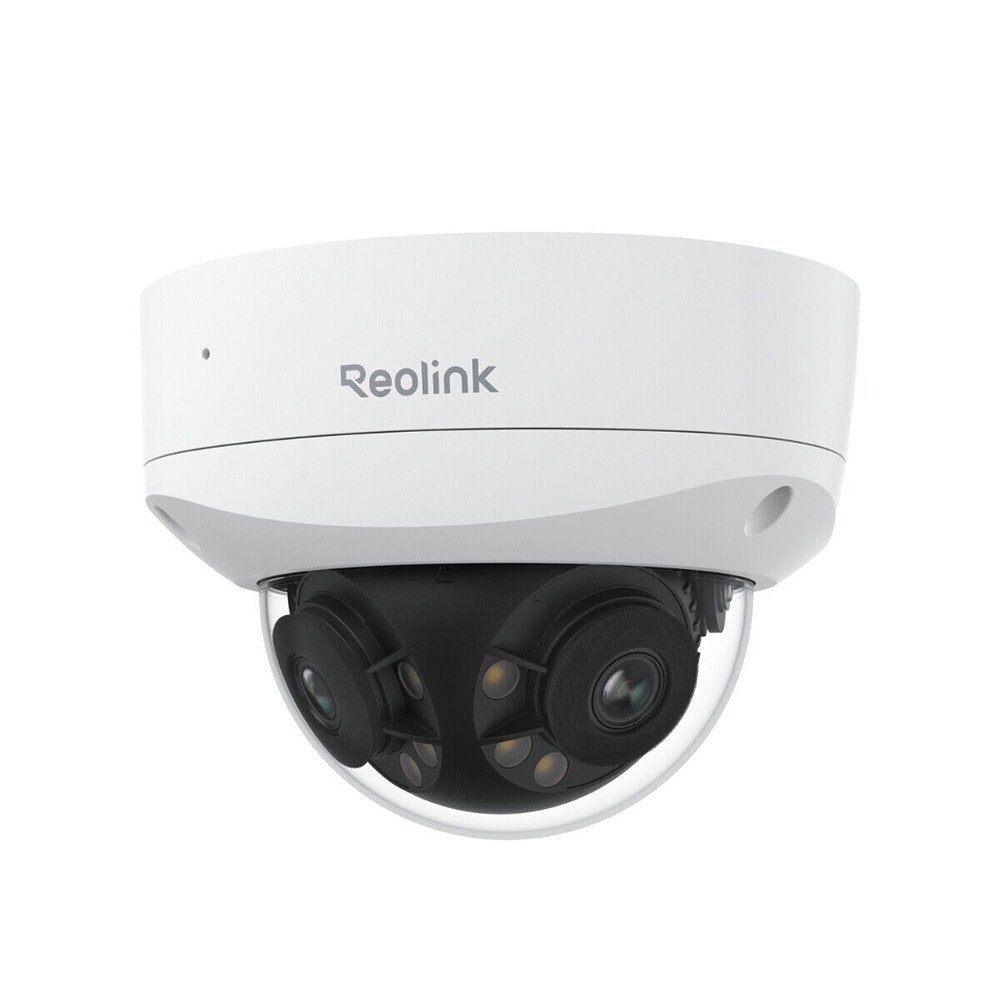 Camera supraveghere IP Dome cu lentila duala Reolink Duo 3V P757, 8+8 MP, 2.8 mm, IR 30 m, 180 grade, microfon si difuzor, night vision color, detectie om/vehicul/animal, timelapse, slot card, sirena, IP67, PoE Camera supraveghere IP Dome cu lentila duala Reolink Duo 3V P757, 8+8 MP, 2.8 mm, IR 30 m, 180 grade, microfon si difuzor, night vision color, detectie om/vehicul/animal, timelapse, slot card, sirena, IP67, PoE