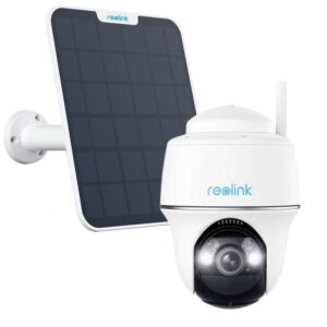 Camera supraveghere rotativa PT wireless WiFi cu panou solar Reolink Argus PT B430, 5 MP, IR / lumina alba 10 m, microfon, difuzor, slot card, detectie persoane / vehicule / animale, acumulator 21.6 Wh Camera supraveghere rotativa PT wireless WiFi cu panou solar Reolink Argus PT B430, 5 MP, IR / lumina alba 10 m, microfon, difuzor, slot card, detectie persoane / vehicule / animale, acumulator 21.6 Wh