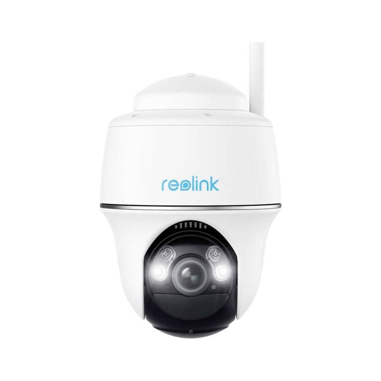Camera supraveghere rotativa PT wireless WiFi Reolink Argus PT B430, 5 MP, pan si tilt, IR / lumina alba 10 m, microfon, difuzor, slot card, detectie persoane / vehicule / animale, acumulator 21.6 Wh