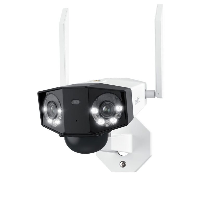 Camera supraveghere wireless GSM 4G Reolink Duo 2 LTE G750, 8 MP, unghi vizual 180 grade, slot card, lumina alba/IR 30 m, 10.400 mAh, detectie oameni/vehicule, microfon, difuzor, PIR
