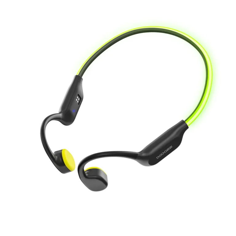 Casti DOOGEE BoneBeat Swim Ray, Negre, Bone Conduction, Bluetooth, Waterproof IPX8, Memorie MP3, Autonomie pana la 8h