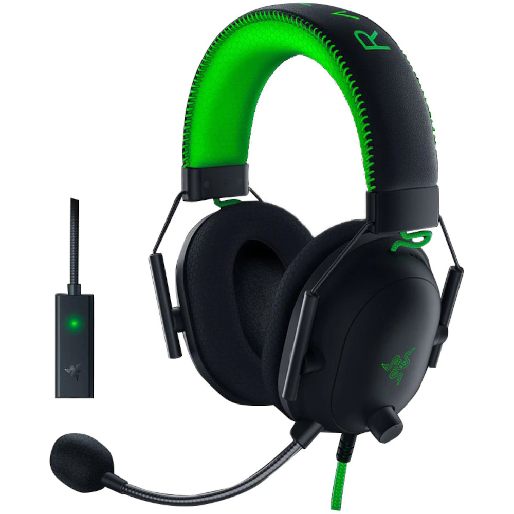 Casti gaming cu microfon Razer BlackShark V2 SE + USB MIC ENHANCER, Multiplatforma, Negru/Verde Casti gaming cu microfon Razer BlackShark V2 SE + USB MIC ENHANCER, Multiplatforma, Negru/Verde