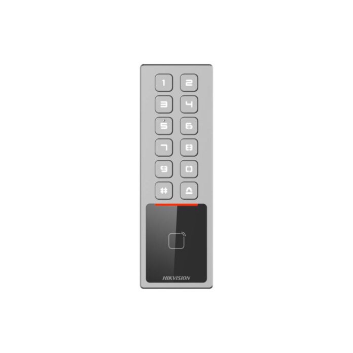 Cititor de proximitate cu tastatura Hikvision DS-K1T805MBWX, WiFi, 2.4 GHz, cod pin, cartela, bluetooth, 13.56 MHz Cititor de proximitate cu tastatura Hikvision DS-K1T805MBWX, WiFi, 2.4 GHz, cod pin, cartela, bluetooth, 13.56 MHz