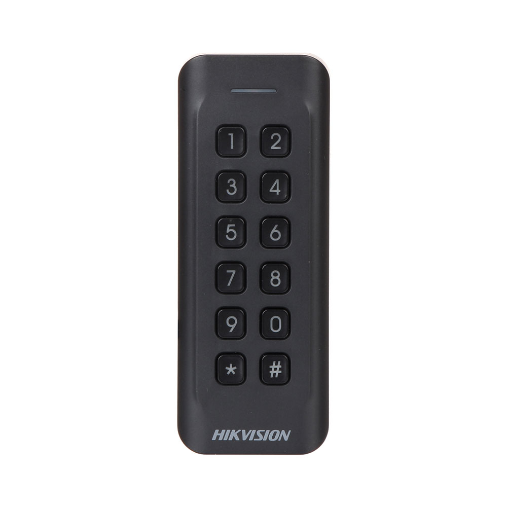 Cititor de proximitate cu tastatura RFID Hikvision DS-K1802EK, EM, 125 KHz, interior/exterior Cititor de proximitate cu tastatura RFID Hikvision DS-K1802EK, EM, 125 KHz, interior/exterior
