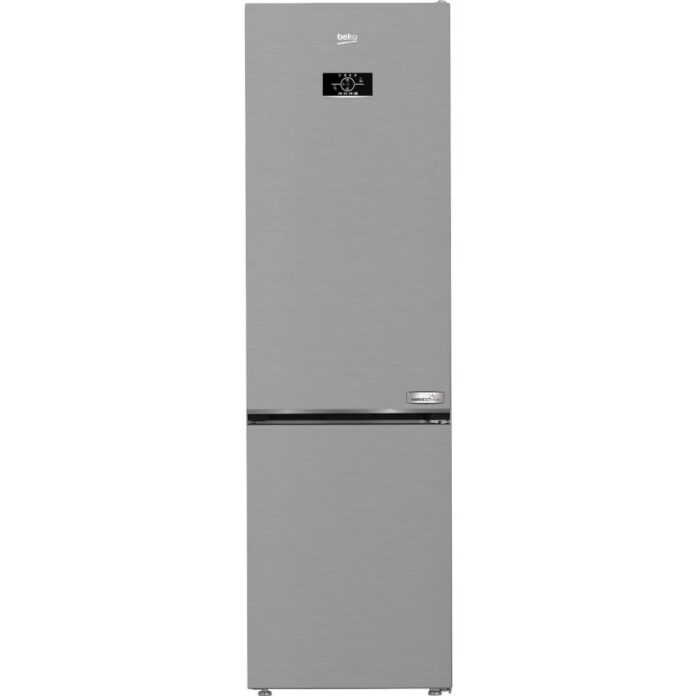 Combina frigorifica BEKO B3RCNA404HXB, No Frost, 355 l, Usi reversibile, Functie congelare rapida, Display control, Vacation Mode, H 203.5 cm, Argintiu, Clasa E Combina frigorifica BEKO B3RCNA404HXB, No Frost, 355 l, Usi reversibile, Functie congelare rapida, Display control, Vacation Mode, H 203.5 cm, Argintiu, Clasa E
