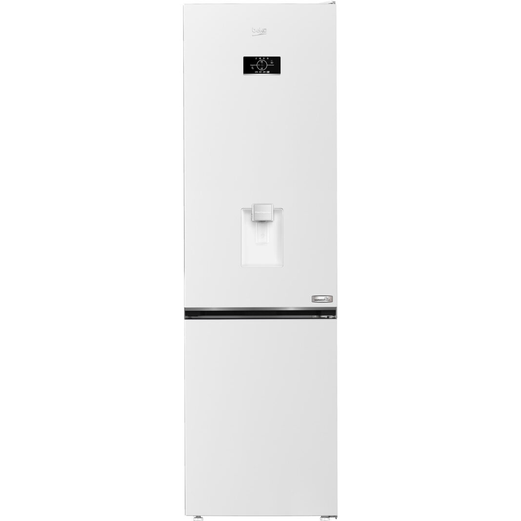 Combina frigorifica Beko B3RCNA404HDW, No Frost, 355 l, HarvestFresh, Slim tank water dispenser, AeroFlow, Alb, Clasa E