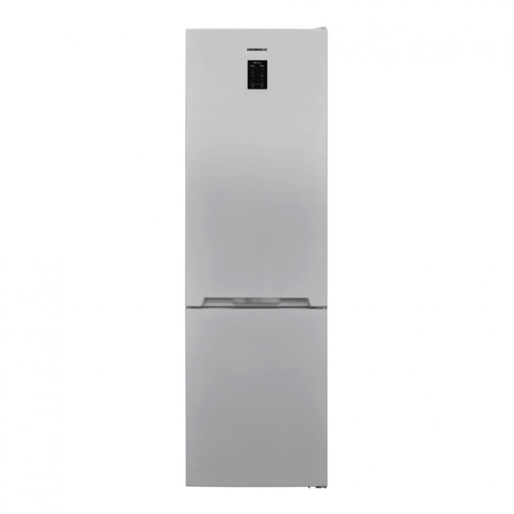 Combina frigorifica Heinner HCNF-V366SE++, No Frost, Freezer Shield, Control umiditate, Chiller, LED, Clasa E, 366 l, Argintiu Combina frigorifica Heinner HCNF-V366SE++, No Frost, Freezer Shield, Control umiditate, Chiller, LED, Clasa E, 366 l, Argintiu