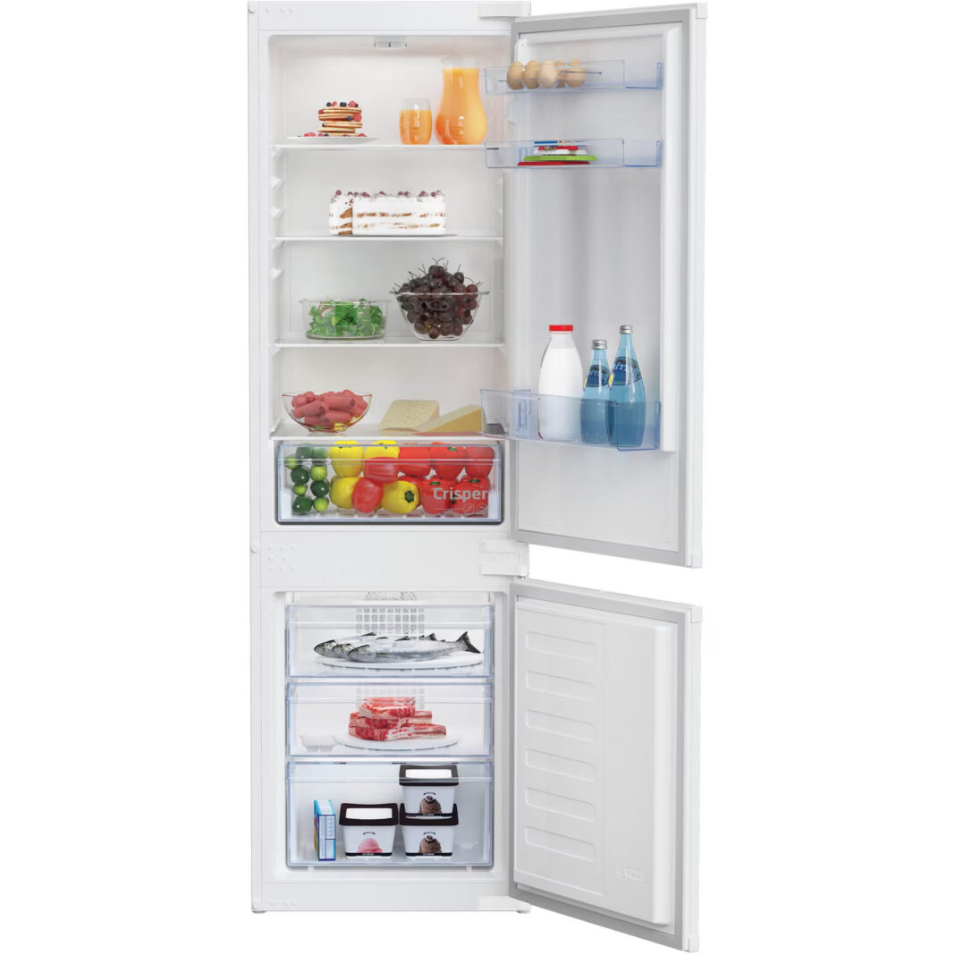 Combina frigorifica incorporabila Beko BCHA275K41SN, Semi No Frost, 262 l, Iluminare LED, XXL Bottle Holder, Usi reversibile, Alb, Clasa E