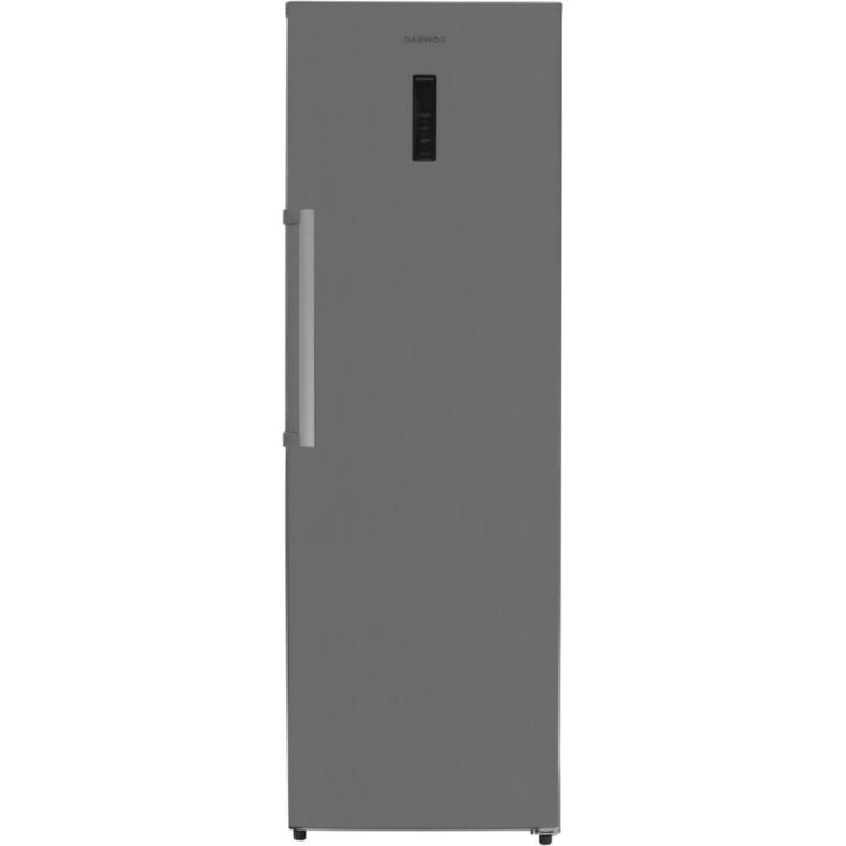 Frigider cu o usa Daewoo FC-359HEX, NoFrost, 359 l, Display LED, Usa reversibila, Mod Vacanta, Clasa E, H 185 cm, Argintiu