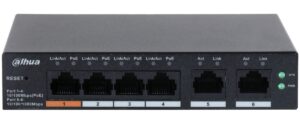 Switch Dahua cu management, 4x porturi PoE 10/100 Mbps si 2x RJ-45 10/100/1000 Mbps (uplink), CS4006-4ET-60 Switch Dahua cu management, 4x porturi PoE 10/100 Mbps si 2x RJ-45 10/100/1000 Mbps (uplink), CS4006-4ET-60
