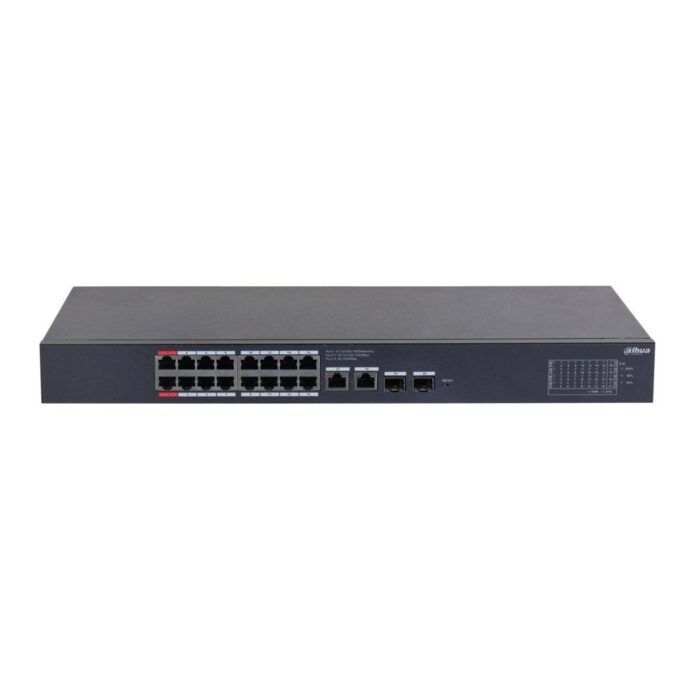 Switch rackabil cu 20 porturi Dahua CS4220-16GT-135, 16 porturi PoE, 2 porturi SFP, 2 porturi RJ-45 uplink, PoE Watchdog, Cloud Management Switch rackabil cu 20 porturi Dahua CS4220-16GT-135, 16 porturi PoE, 2 porturi SFP, 2 porturi RJ-45 uplink, PoE Watchdog, Cloud Management