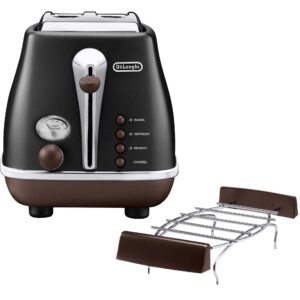 Prajitor de paine DeLonghi Icona Vintage CTOV2103.BK, 900 W, 2 felii, Negru Prajitor de paine DeLonghi Icona Vintage CTOV2103.BK, 900 W, 2 felii, Negru